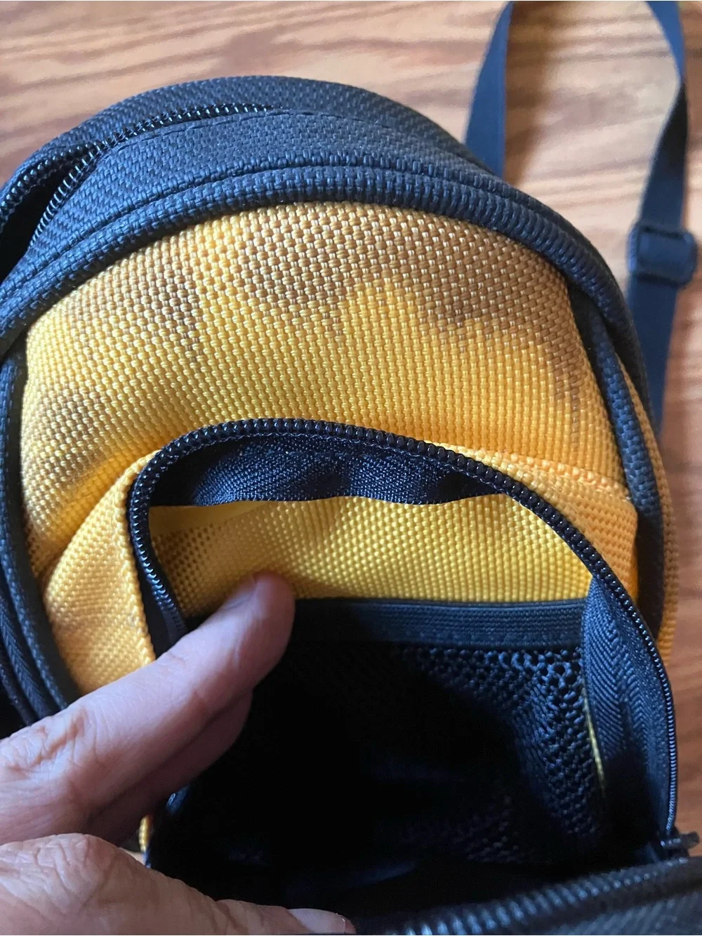 Yellow & Black Compact Crossbody Messenger Bag